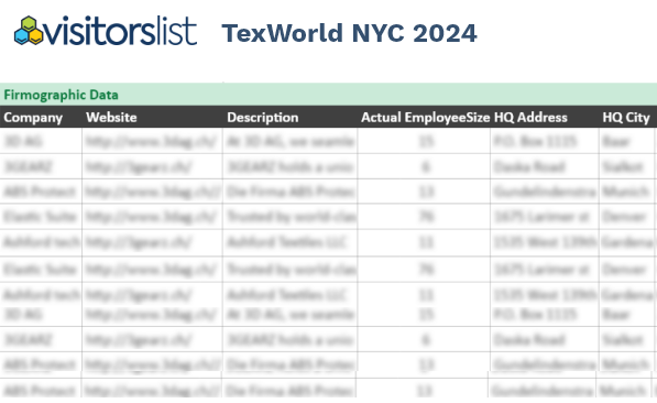 TexWorld NYC Attendees & Exhibitor list