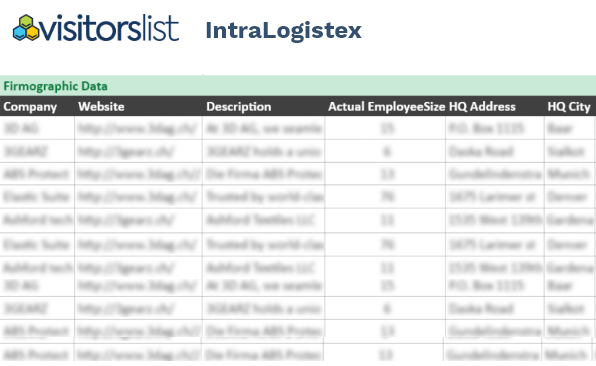 IntraLogistex Exhibitors & Attendees Lists