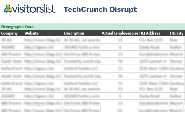 TechCrunch Disrupt Exhibitors & Attendees Lists