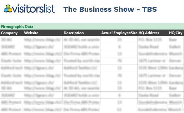 The Business Show Exhibitors & Attendees Lists