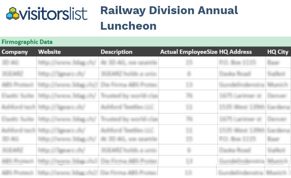 Railway Division Annual Exhibitors List & Attendees Lists