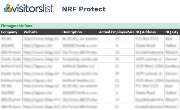 NRF Protect Exhibitors List Attendees Lists